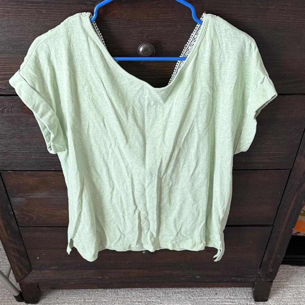 Sew In Love Mint Green Short Sleeve Top